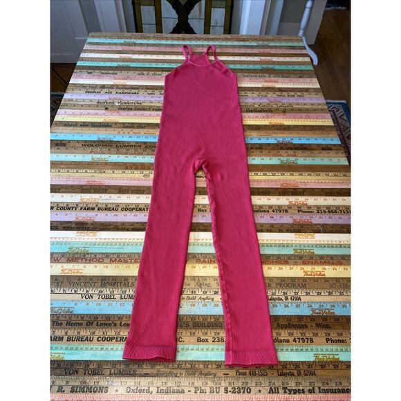 Free People Movement Happiness Runs Ribbed One Piece Bodysuit Pink XS/S - Picture 3 of 12
